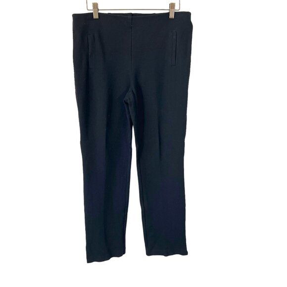 Chicos Black Mid Rise Pull On Straight Pants 1 Medium - Picture 1 of 12